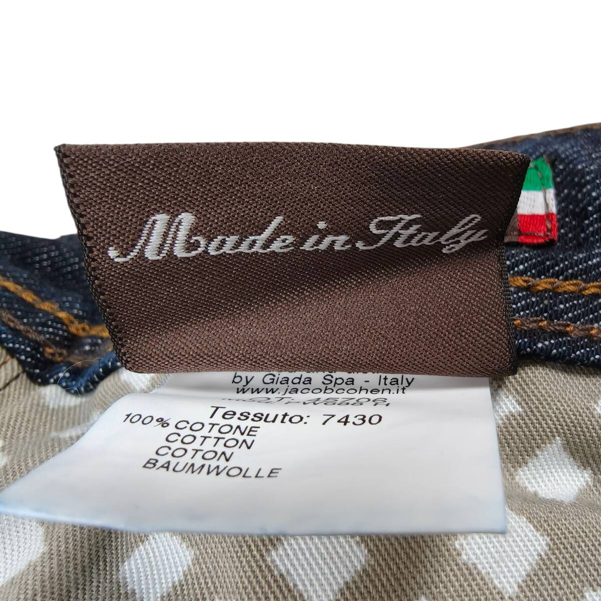 未使用 タグ付 JACOB COHEN イタリア製 TYPE 688 テーラードジーンズ 29 デニムパンツ ハラコパッチ ヤコブコーエン スペア補修糸付(純正)_画像9