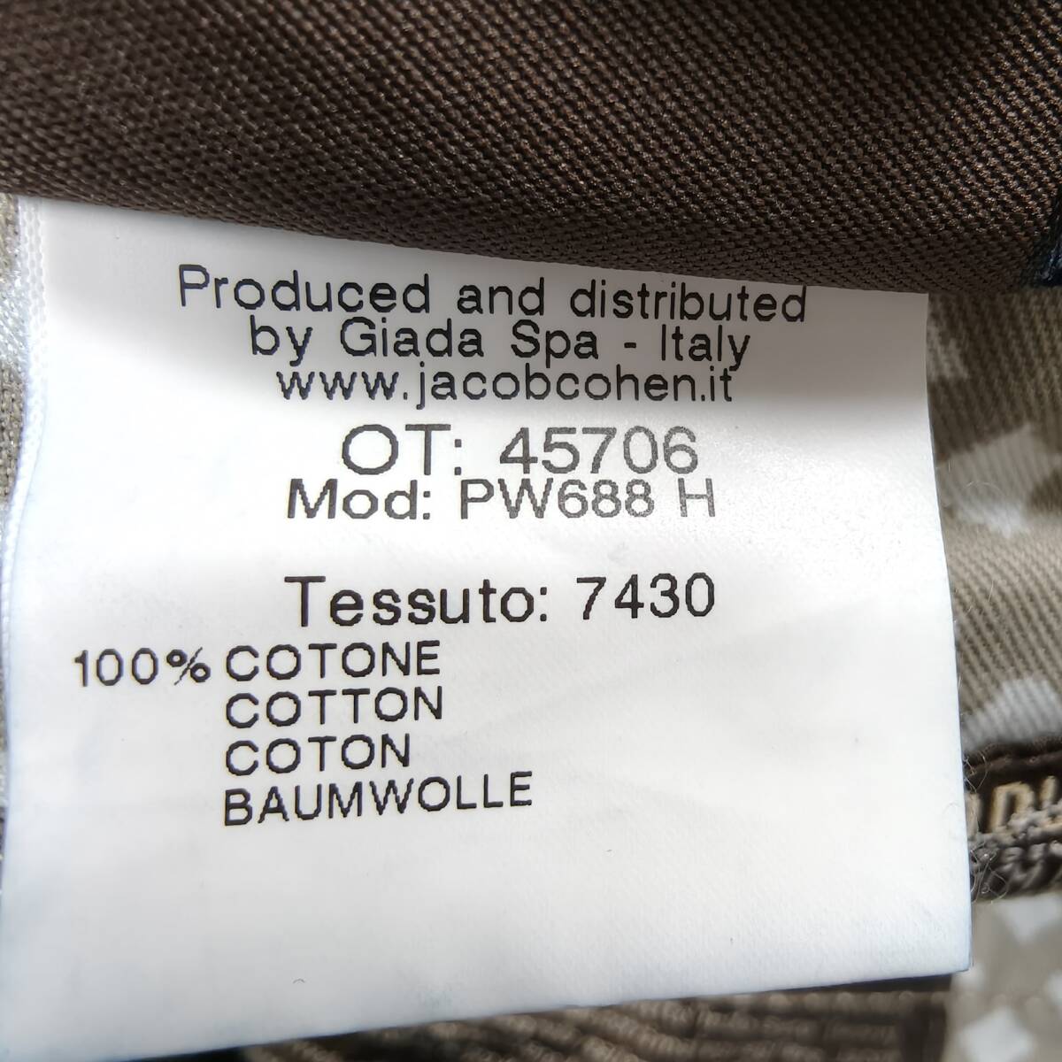 未使用 タグ付 JACOB COHEN イタリア製 TYPE 688 テーラードジーンズ 29 デニムパンツ ハラコパッチ ヤコブコーエン スペア補修糸付(純正)_画像10