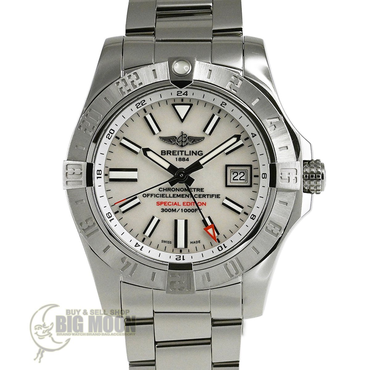 ☆SALE☆【日本限定】ブライトリング アベンジャー II GMT マザーオブパール A3239011/A809 (A32390) 自動巻 SS ホワイトシェル_画像1