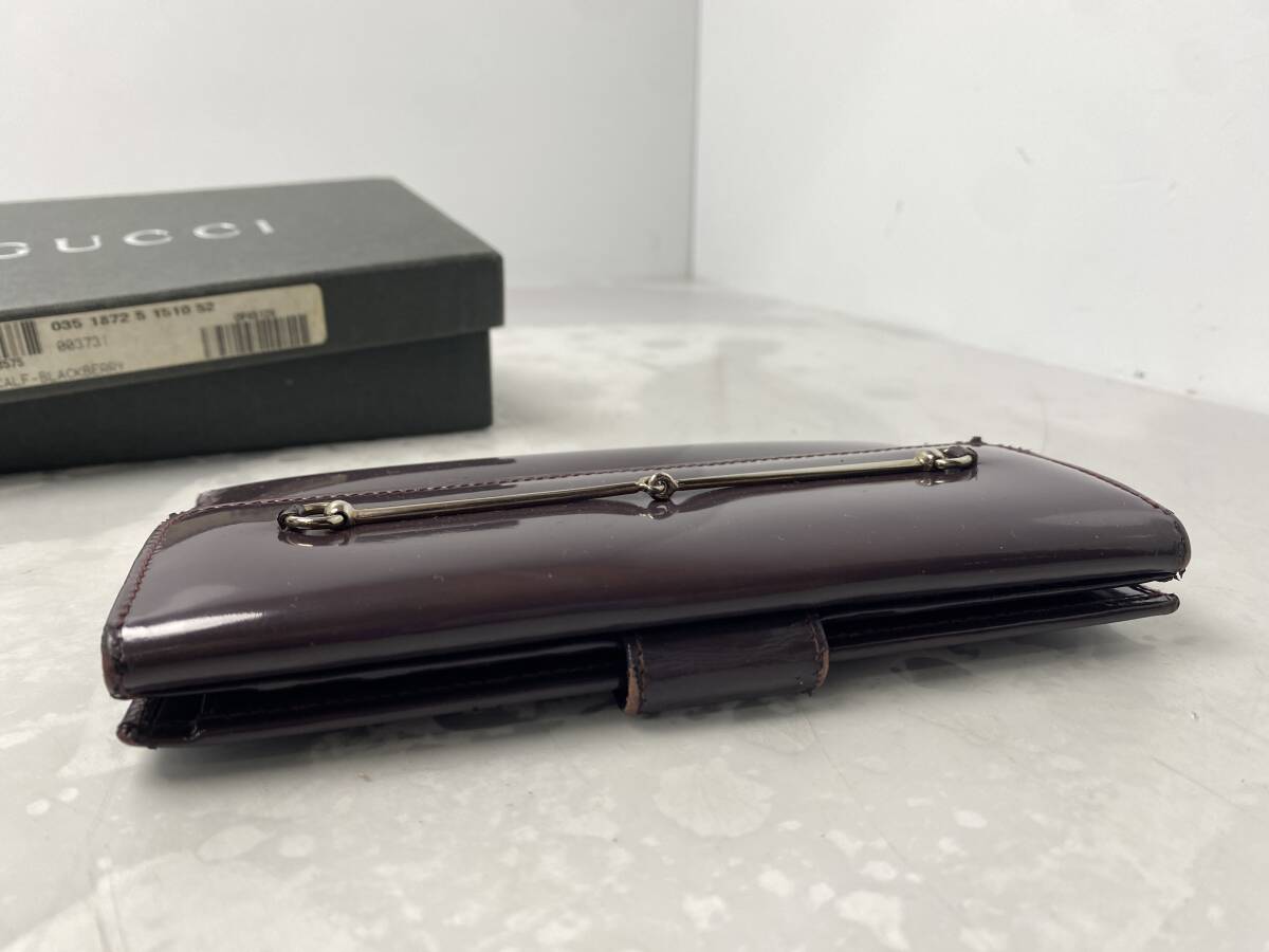 11/13★GUCCI グッチ 本物鑑定済 財布 長財布 ビンテージ【中古品/現状品】_画像6