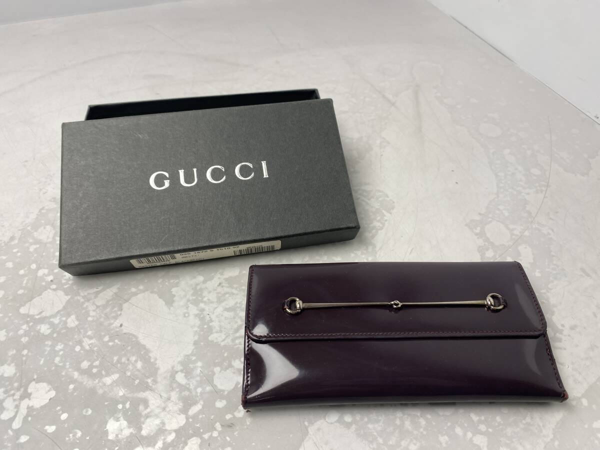 11/13★GUCCI グッチ 本物鑑定済 財布 長財布 ビンテージ【中古品/現状品】_画像1