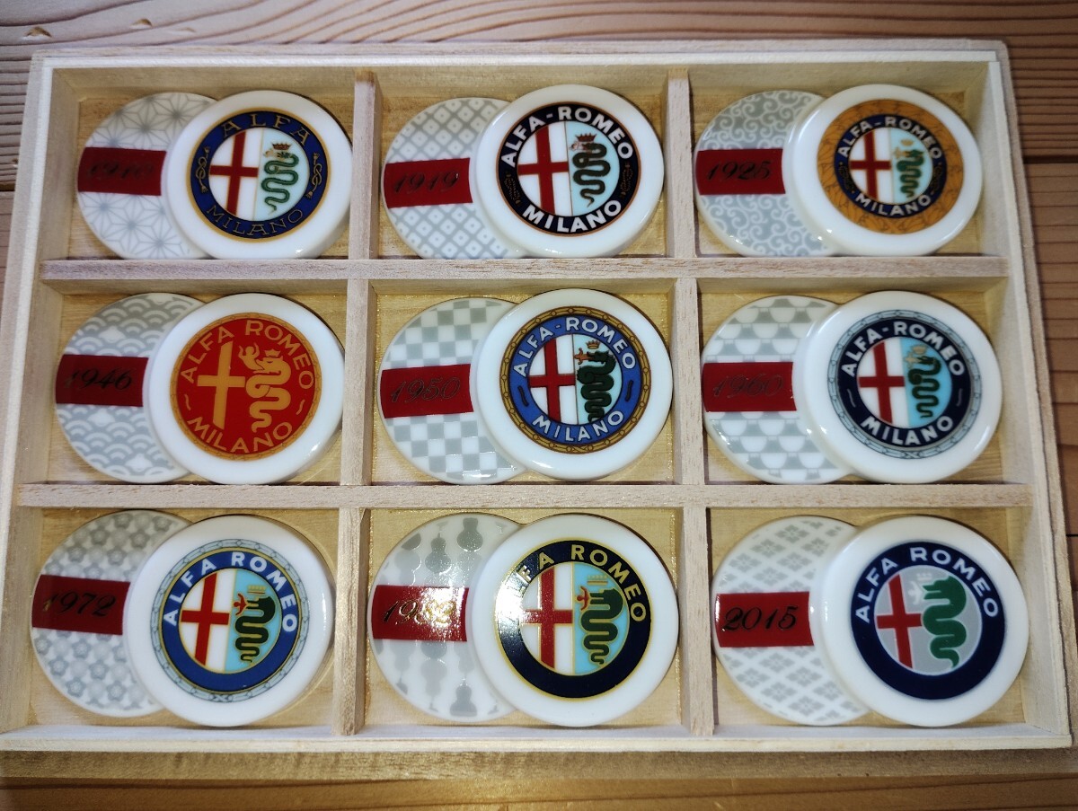  Alpha Romeo оригинал история плата эмблема ввод Mino . палочки для еды класть комплект 9 вид Alfaromeo полный комплект 