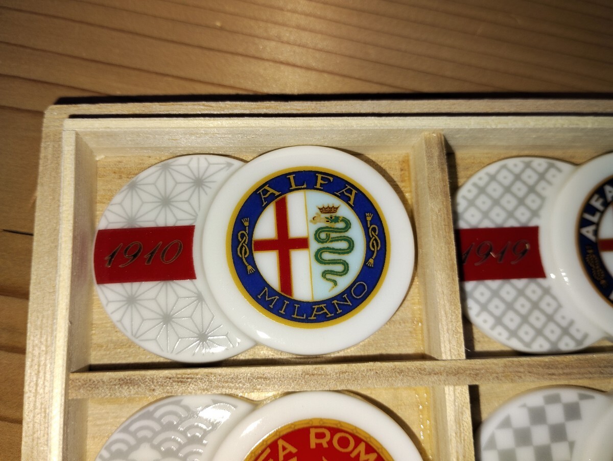  Alpha Romeo оригинал история плата эмблема ввод Mino . палочки для еды класть комплект 9 вид Alfaromeo полный комплект 