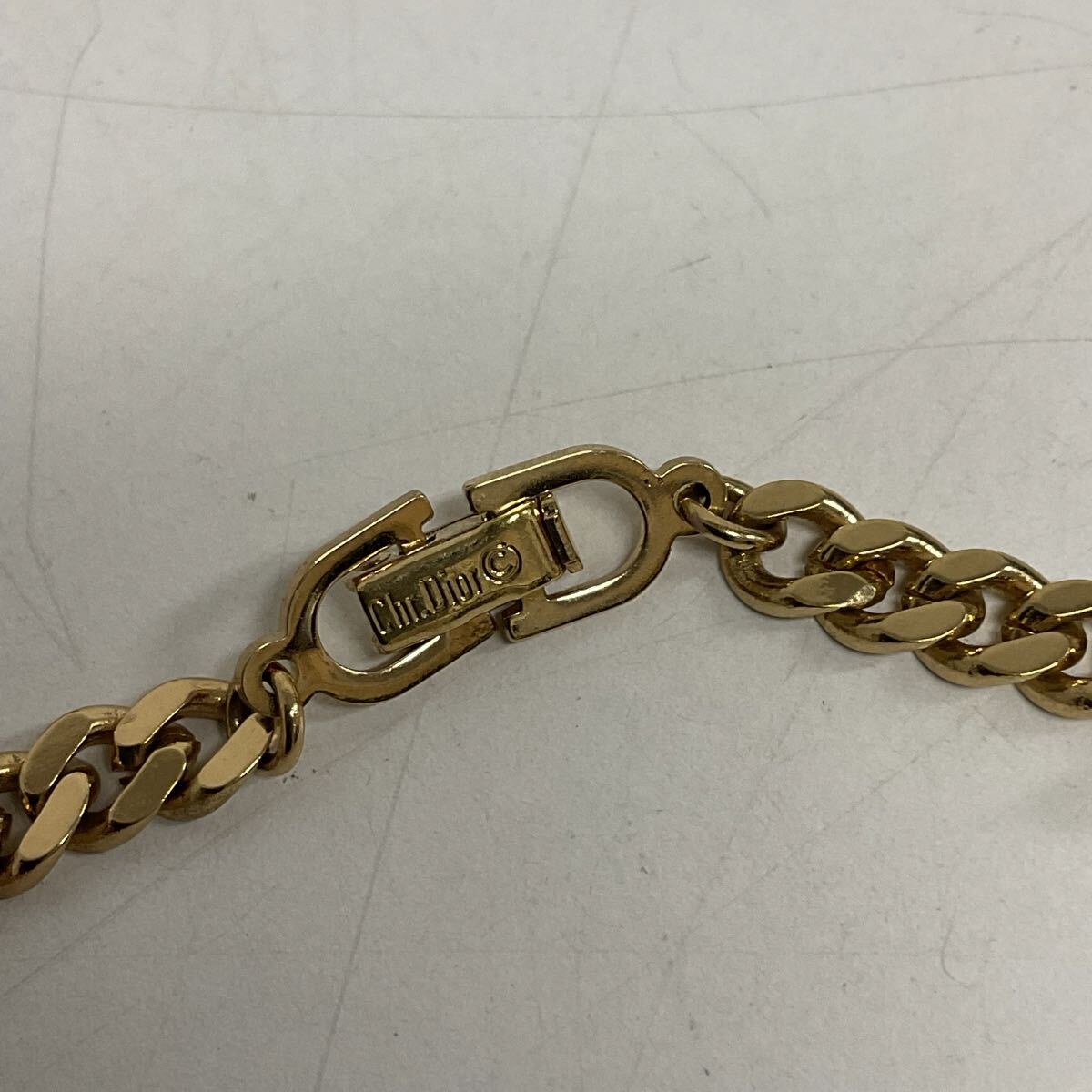 営YS007-60◆ Christian Dior クリスチャンディオール ラインストーン CDロゴ ゴールドカラー ネックレス ブレスレットセット_画像4