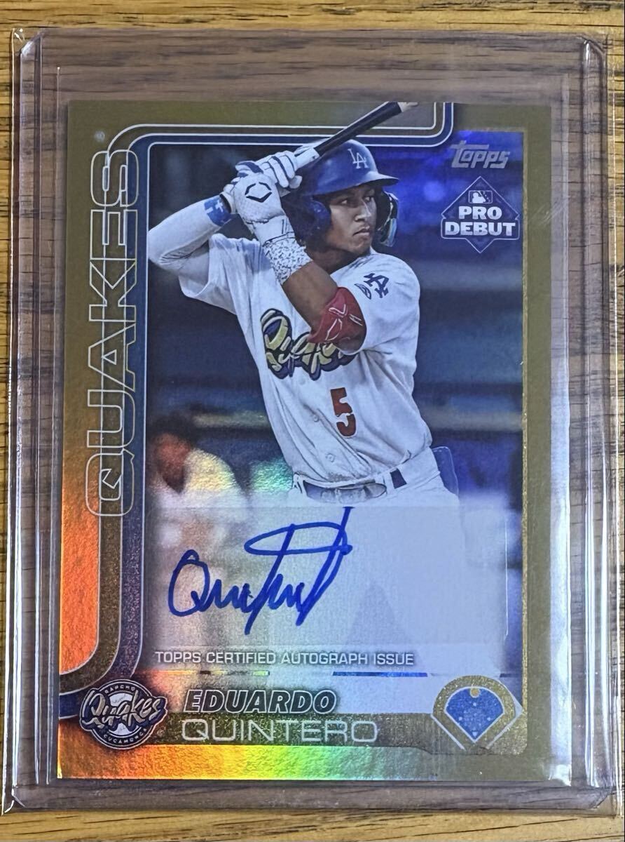 2025 Topps Pro Debut Baseball AUTO Eduardo Quintero 直筆サイン 50枚限定 有望株 RC ルーキー 全米34位 チーム内3位 MLB ドジャース傘下_画像1