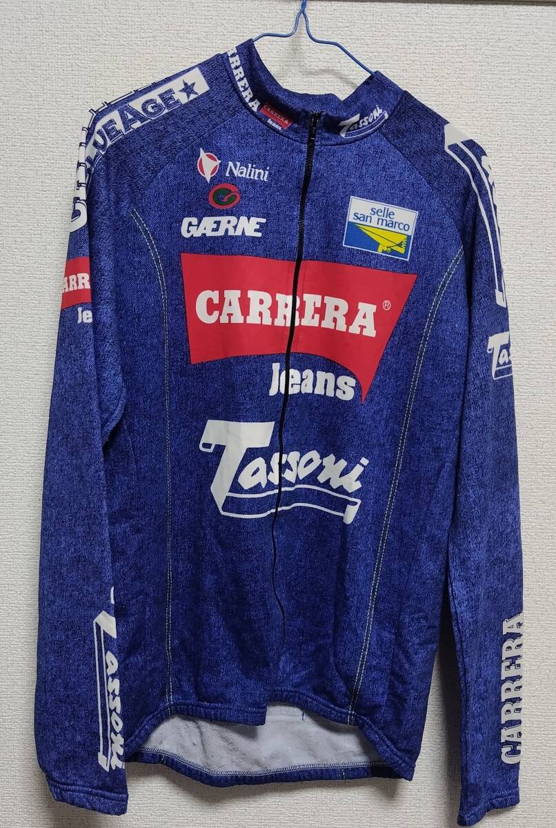 ロードサイクルジャージ　カレラ・タッソーニ('93)　長袖　Mサイズ　中古_画像1