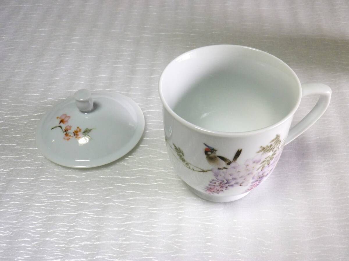 中国景徳鎮製　茶器　蓋付きカップ２客　未使用長期保管品_画像6