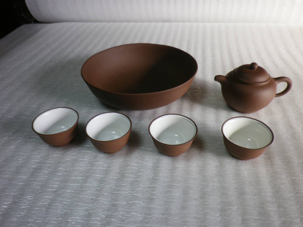 中国茶器セット　精香　急須　湯呑４客　湯こぼしのセット　長期保管品_画像2