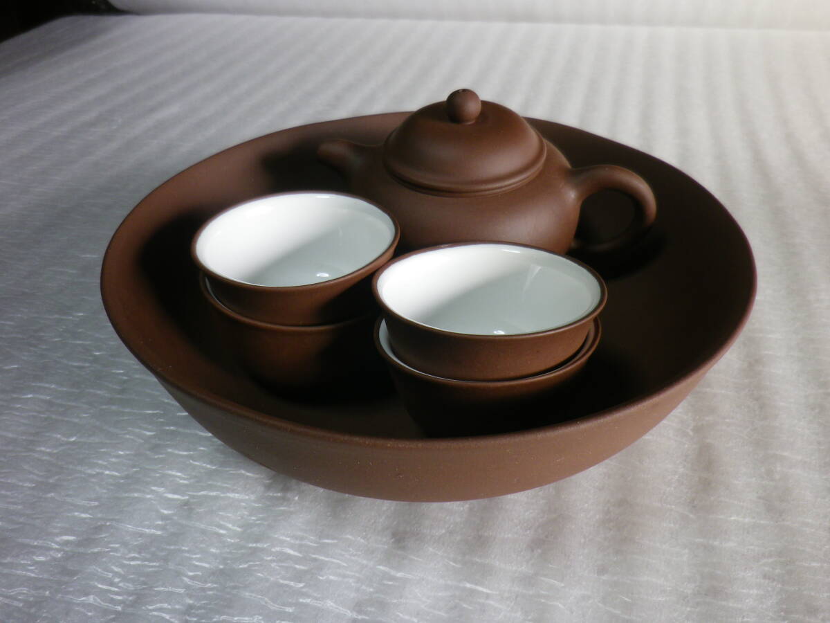 中国茶器セット　精香　急須　湯呑４客　湯こぼしのセット　長期保管品_画像1