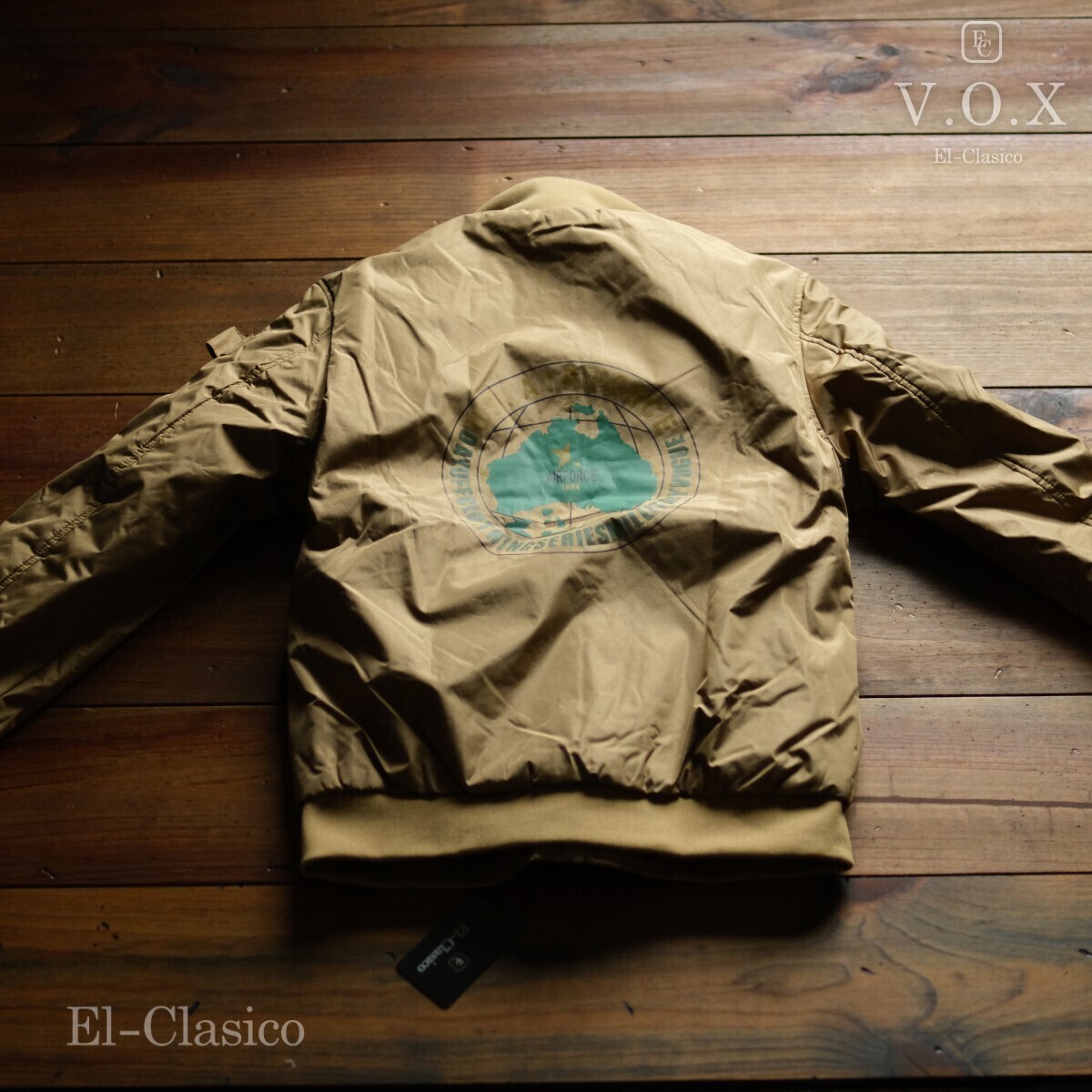 新品*米国■V.O.X■USエアフォース*ボア付き フライトジャケット MA-1 カーキ L ベージュ メンズ 秋冬 ブルゾン ミリタリー◆VOXAIR-KH-L_画像3