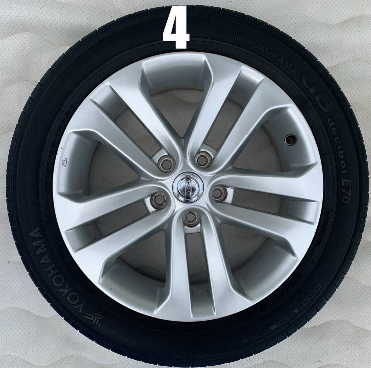 ◆NISSAN 純正 アルミ ホイール 17 インチ 215/55 R17◆17X7J+47◆PCD 114.3+5穴◆ハブ: 約 66ミリ◆2016年 ラジアル タイヤ_画像5