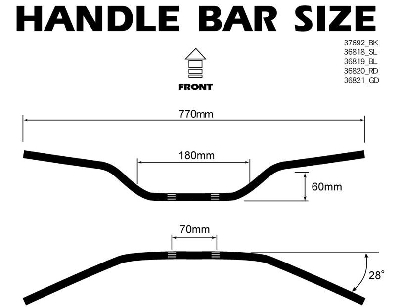 アルミハンドルバー ブレスバー付 高さ 60mm 青 ブルー / 新品 KLX125 XLR250 XR250 XR233 FTR223 Dトラッカー KLX250 DT125 CRM250_画像2