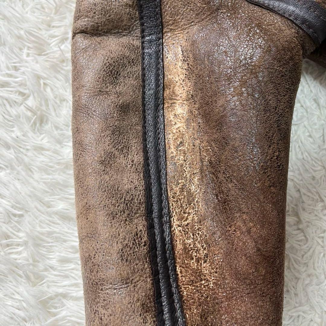 【米国製】希少なサイズ Schott ショット フライトジャケット B-3 ムートン 羊革 レザー 40 肉厚 ボア アウター USA ヴィンテージ_画像9