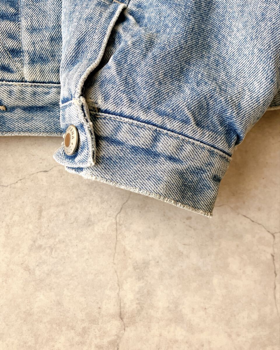 80s 90s Banana Republic TRAVEL ブランケットライナー デニムジャケット トラッカージャケット レザー襟 バナナリパブリック ヴィンテージ_画像8
