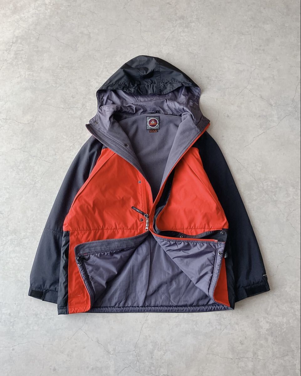 90s NIKE ナイキ ACG マウンテンパーカ 中綿入り ソフトシェル レッド ブラック M_画像2
