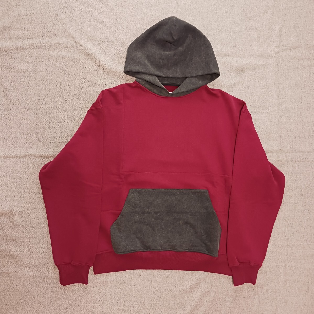 新品 定価4万 ROADLESS イタリア製 スウェット パーカー M 和光取り扱い フーディー ボルドー ガーメントダイ_画像1