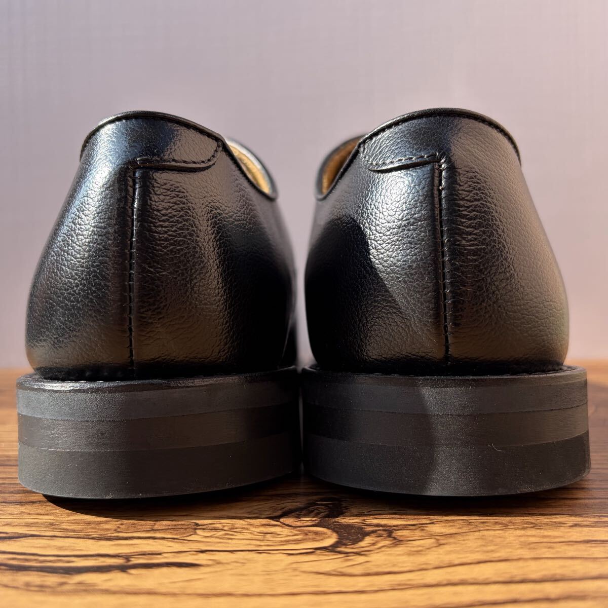 【未使用】REGAL リーガル プレーントゥ 27cm ブラック 黒 外羽根 シボ革 ビジネスシューズ 革靴_画像4