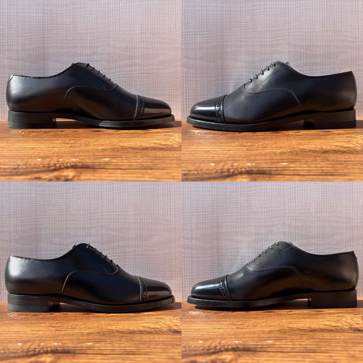 【展示品】REGAL リーガル ストレートチップ パンチドキャップトゥ 26cm ブラック 黒 内羽根 ビジネスシューズ 革靴_画像2