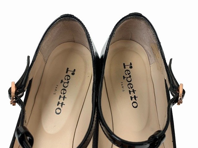 repetto / レペット フラットシューズ ストラップ エナメル スエード 定価50600 レディース サイズ : 39.5(25cm位) ブラック_画像6