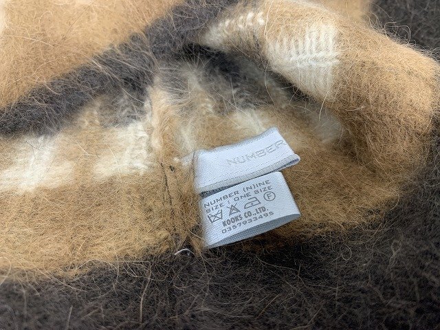 NUMBER (N)INE / ナンバーナイン アンゴラニットキャップ 02AW ジョージ期 サイズ : ONE SIZE ブラウン_画像6