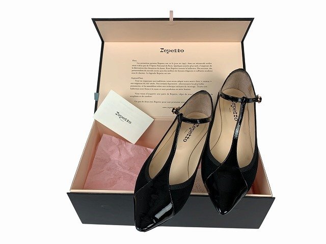 repetto / レペット フラットシューズ ストラップ エナメル スエード 定価50600 レディース サイズ : 39.5(25cm位) ブラック_画像1