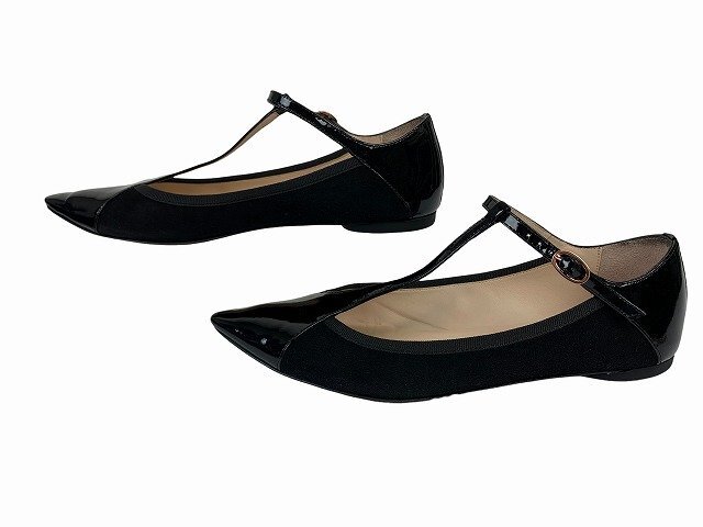 repetto / レペット フラットシューズ ストラップ エナメル スエード 定価50600 レディース サイズ : 39.5(25cm位) ブラック_画像3