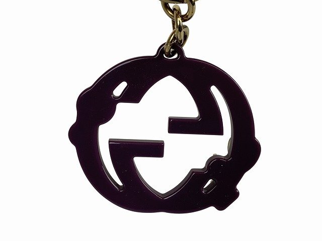 GUCCI / Gucci кольцо для ключей очарование Swarovski Inter locking GG лиловый 