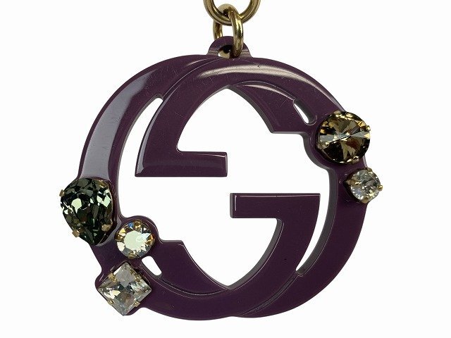 GUCCI / Gucci кольцо для ключей очарование Swarovski Inter locking GG лиловый 