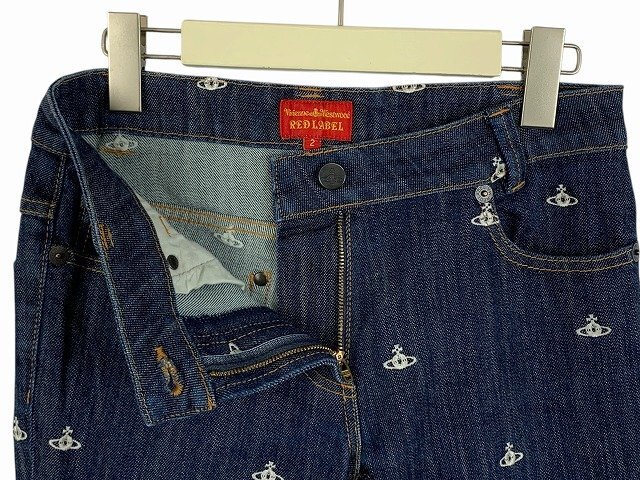 Vivienne Westwood RED LABEL/ ヴィヴィアン・ウエストウッド レッドレーベル デニムパンツ スキニー オーブ刺繍 サイズ : 2_画像3