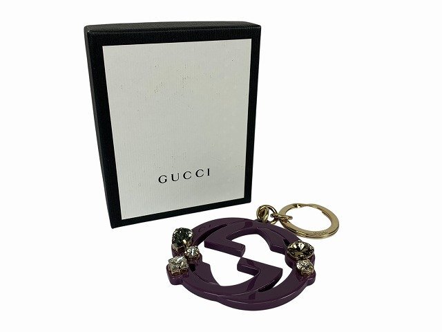 GUCCI / Gucci кольцо для ключей очарование Swarovski Inter locking GG лиловый 
