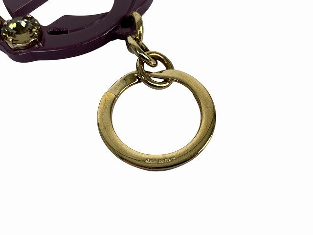 GUCCI / Gucci кольцо для ключей очарование Swarovski Inter locking GG лиловый 