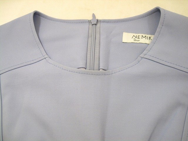 NEMIKA by Leilian/ネミカ バイ レリアン ノースリーブ ジャージ素材 ベルト付 レディース サイズ : 13 ワンピース ブルー_画像3