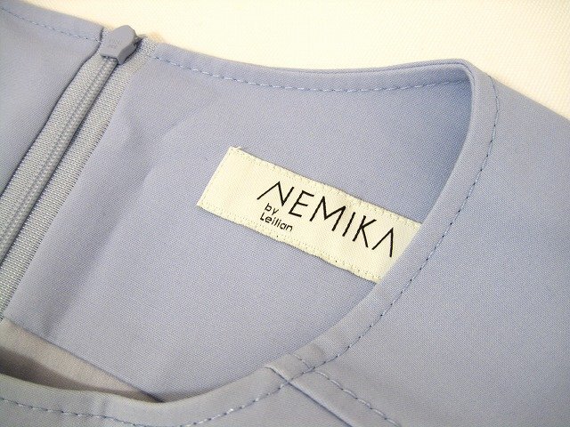 NEMIKA by Leilian/ネミカ バイ レリアン ノースリーブ ジャージ素材 ベルト付 レディース サイズ : 13 ワンピース ブルー_画像7