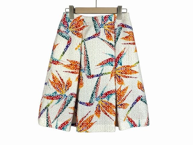 FENDI / Fendi юбка общий рисунок задний застежка-молния Италия производства женский размер : 36 белый / orange 