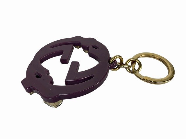 GUCCI / Gucci кольцо для ключей очарование Swarovski Inter locking GG лиловый 