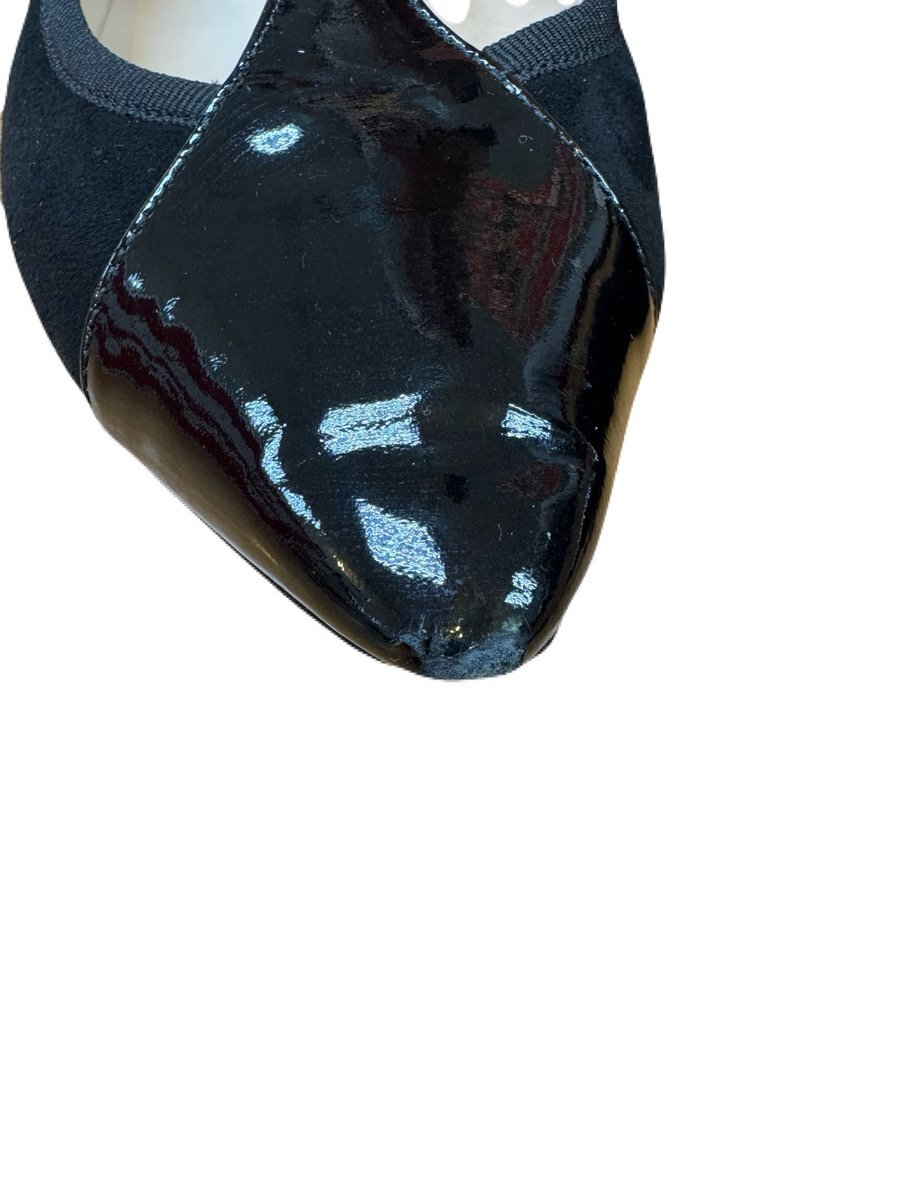 repetto / レペット フラットシューズ ストラップ エナメル スエード 定価50600 レディース サイズ : 39.5(25cm位) ブラック_画像4
