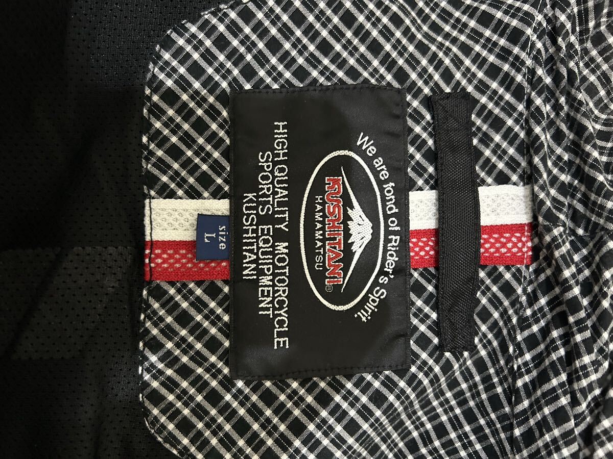 KUSHITANI フルメッシュパーカージャケット K-2402 ホワイト系/黒、赤 サイズL バイクウェア メンズ_画像8