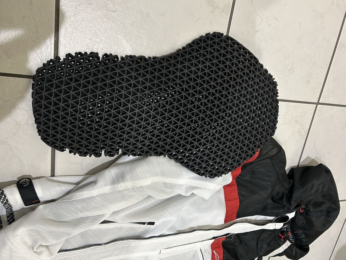 KUSHITANI フルメッシュパーカージャケット K-2402 ホワイト系/黒、赤 サイズL バイクウェア メンズ_画像10