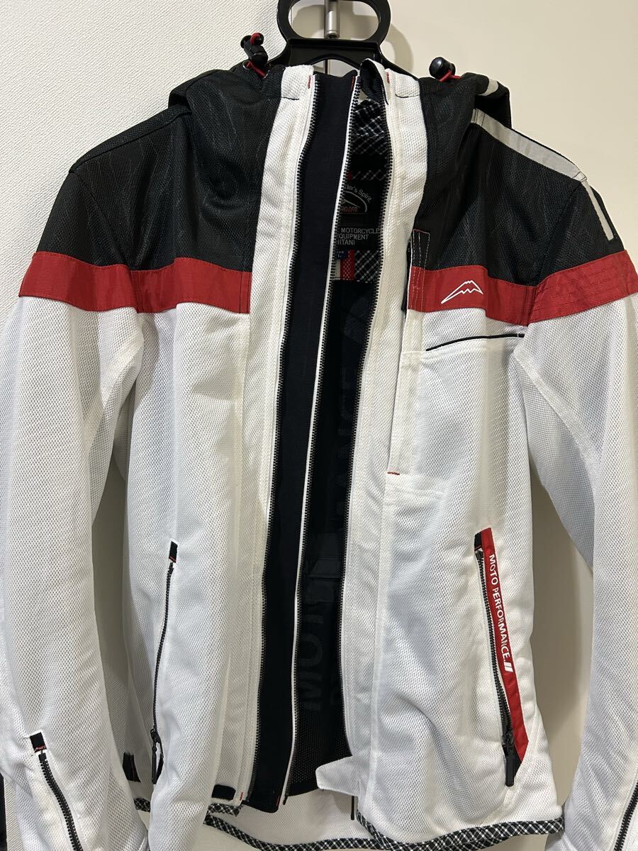 KUSHITANI フルメッシュパーカージャケット K-2402 ホワイト系/黒、赤 サイズL バイクウェア メンズ_画像2