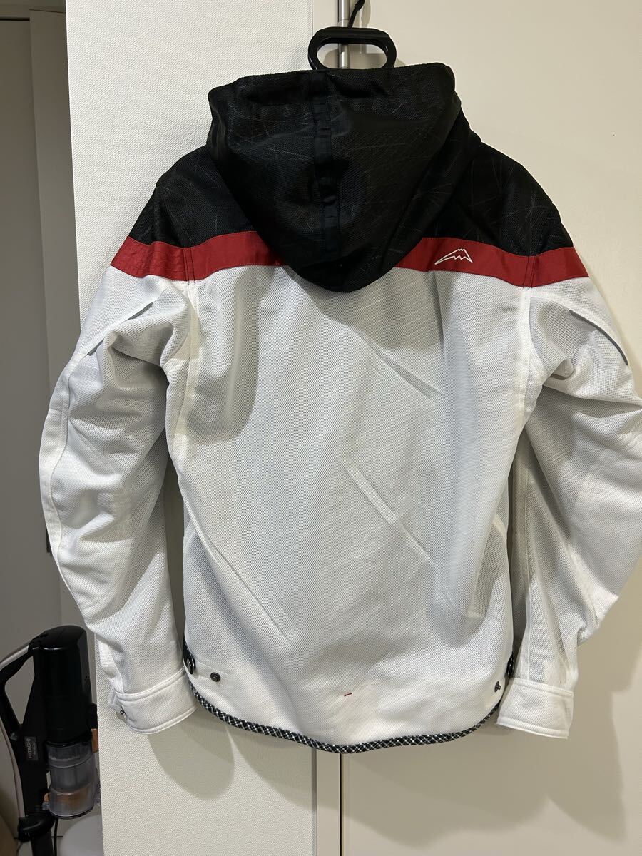 KUSHITANI フルメッシュパーカージャケット K-2402 ホワイト系/黒、赤 サイズL バイクウェア メンズ_画像3