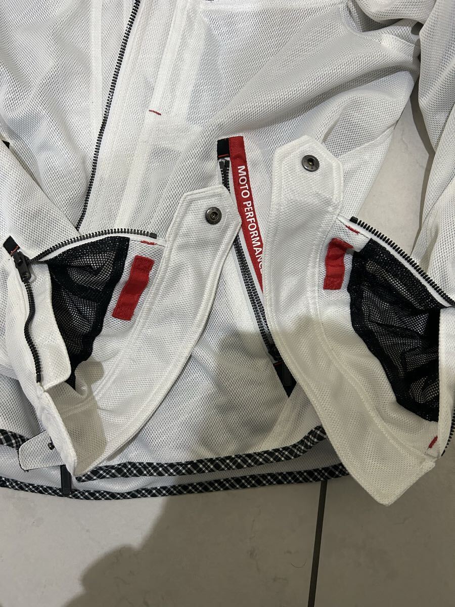 KUSHITANI フルメッシュパーカージャケット K-2402 ホワイト系/黒、赤 サイズL バイクウェア メンズ_画像7