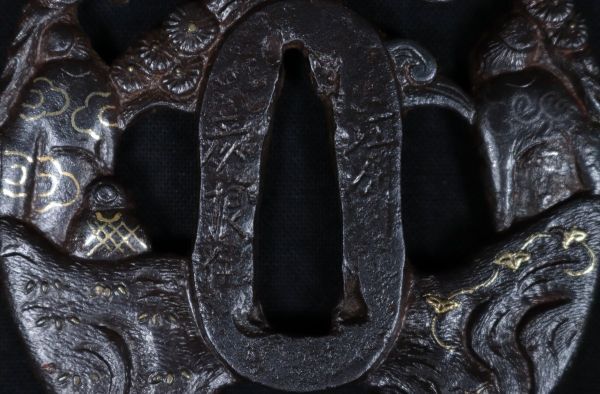 11716#... Hikone .. рисунок . входить дорога .. меч гарда меча сосна .. человек map документ . гравюра японский меч меч принадлежности доспехи 