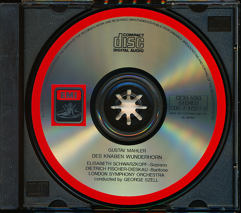 初期盤 CE33 マーラー 子供の不思議な角笛 シュワルツコップ/F=ディースカウ/セル_画像3