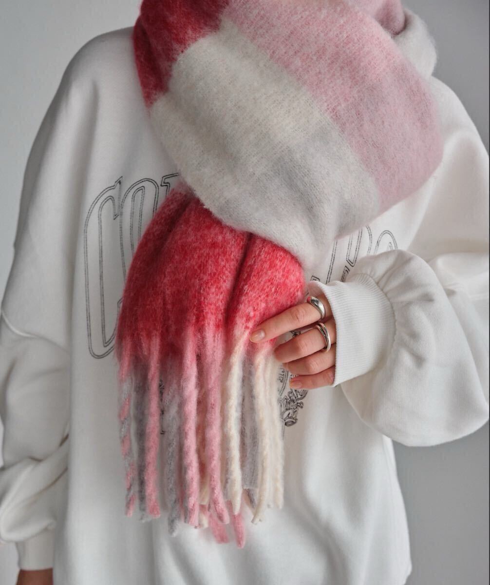 【送料無料】マフラー ボリュームマフラー ボンジュールサガン Bonjour Sagan, レディースマフラー ピンク系カラー_画像6