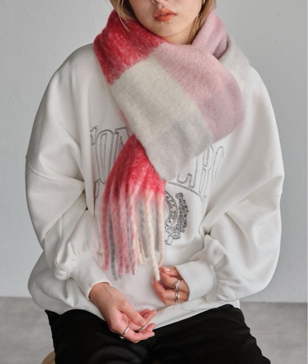 【送料無料】マフラー ボリュームマフラー ボンジュールサガン Bonjour Sagan, レディースマフラー ピンク系カラー_画像3