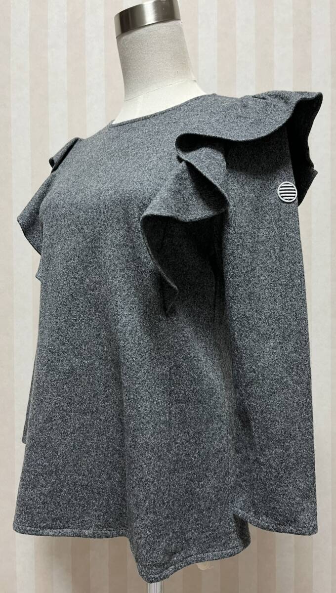 BORDERS at BALCONY ボーダーズアットバルコニー ラッフルスリーブブラウス トップス ニット ブラウス カットソー_画像2