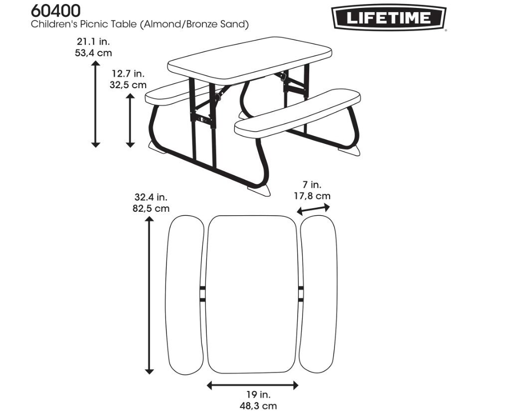 k110405k5 展示品 LIFETIME キッズ用 ピクニックテーブル D 併_画像5
