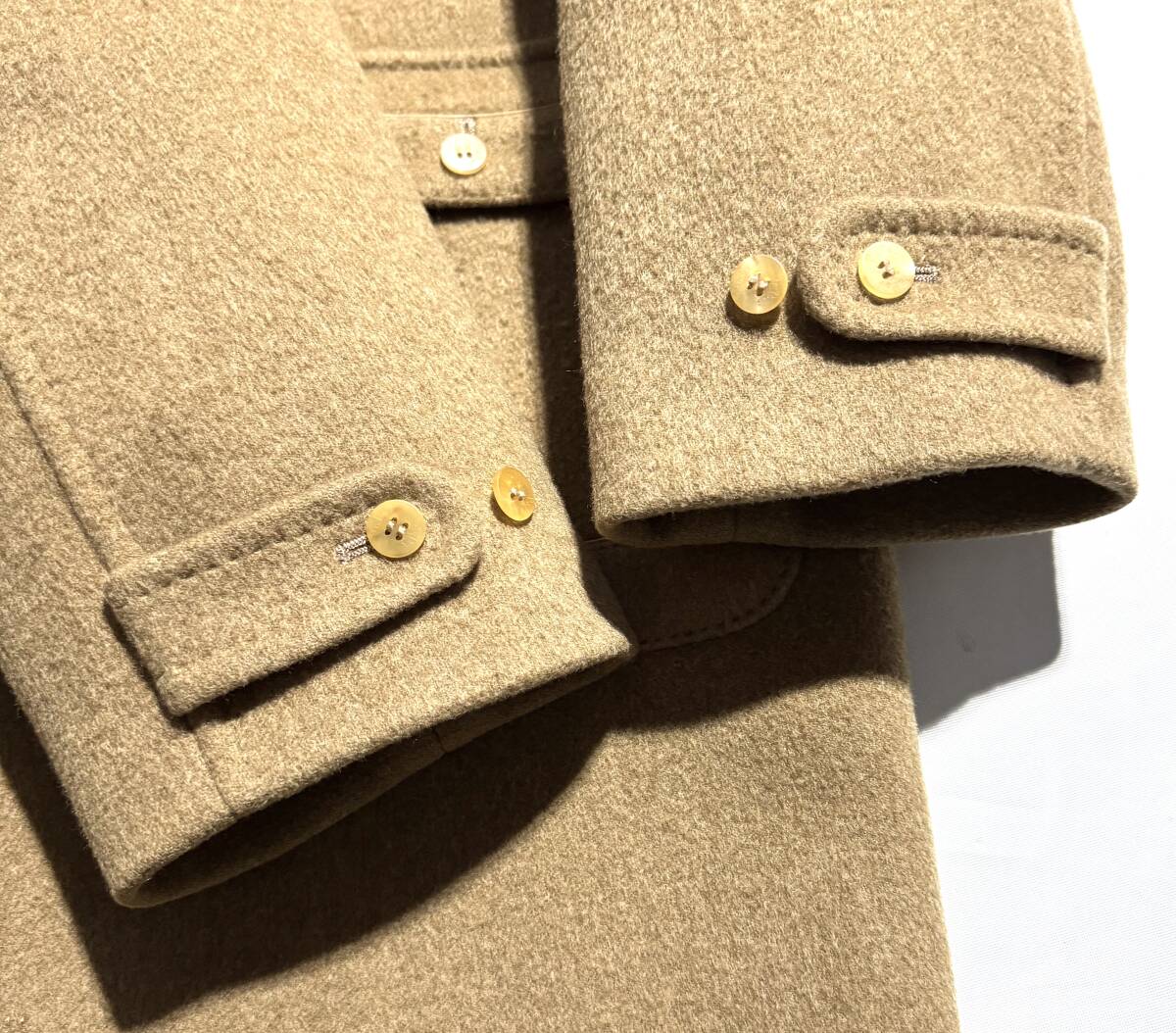 美品【定価8万超】Papas パパス ウール ダブルフェイス コート 48(M) L相当 チェック Pロゴ刺繍【フワフワの極上ソフトメルトン】日本製_画像6