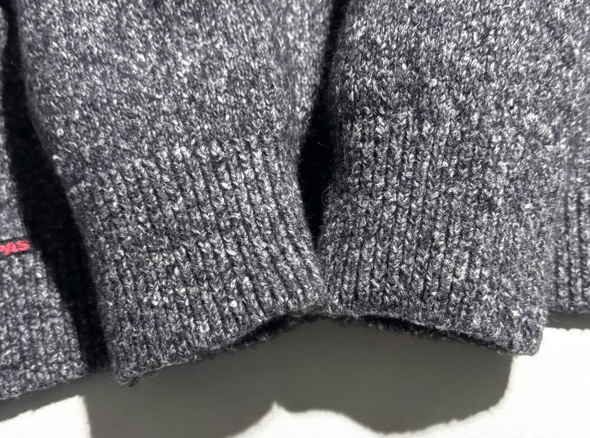 美品【定価5万】Papas パパス カシミヤ ニット L(50) ハーフジップ アルパカ ウール ロゴワッペン セーター【上品な大人のニット】日本製_画像6