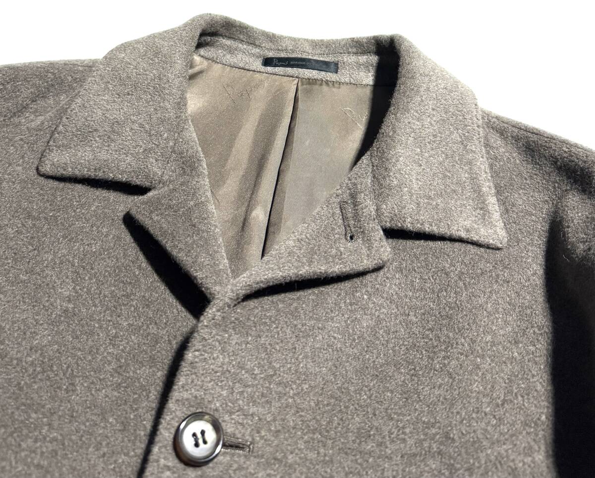美品【定価8万超】Papas パパス アンゴラ ハーフコート 48(M) L相当 メルトン ウール ジャケット【極上のアンゴラコート】Pロゴ刺繍 日本製_画像3